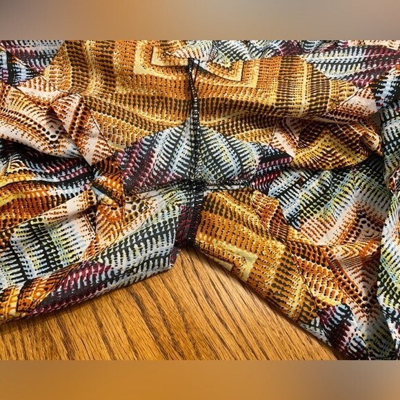 I.Q. Authentic Brand Colorful Diamond Textured Tie Neck Beaded Ring Romper - Picture 11 of 16